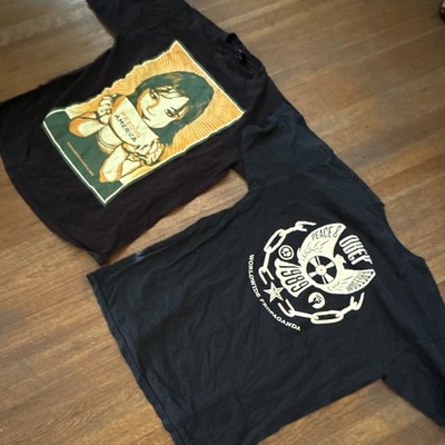 OBEY Mens Black Graphic Print Crew Neck Short Sleeve Knit T-Shirt L BUNDLE