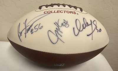 SIGNED CINCINNATI BENGALS COLLECTORS BALL WOODS, BROOKS, FULCHER, SIMMONS. MCGEE