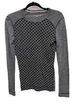 Smart Wool Med Long Sleeve Shirt Women’s black grey