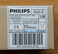 10x PHILIPS LEDspot 3.5W-35W - 230V 3000K Sockel GU10 - neu, original verpackt