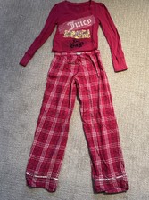 Juicy Couture Pajama Set Long Sleeve w/pants Deep Pink Size Petite