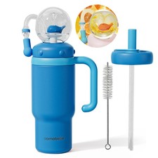 RUNSUNTUN 24oz Insulated Whale Fountain Cup Stainless Steel Travel Mug w/Handle