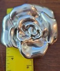 925 Stamped: Rare; Vintage, Sterling Huge Flower Rose Pendant/Brooch   — photo 8