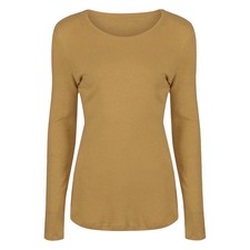 Girls Ladies Plain Tshirt Womans Long Sleeve Round Neck T Shirt Kids Top Womens