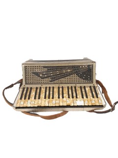 Vintage Castello Piano Accordion Art Deco Pearl Finish Made in Italy