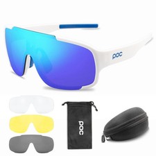POC Sport Goggles UV400 Polarized Glasses Cycling Sunglasses W/ 4pc Replace Lens