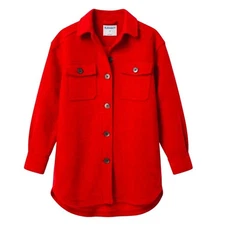 Old Navy Red Wool Blend Shacket  Jacket Women's XS NEW Heavy Warm
