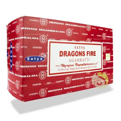 Dragon fire boite d'encens 12 x 15g Satya indien rituel prières incense parfum