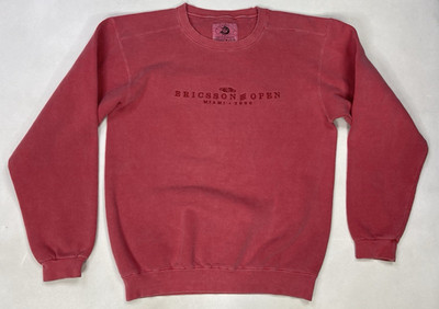 VINTAGE Ericsson Open Miami 2000 Rado Tennis Crewneck Sweatshirt Men Medium Red