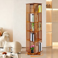 5-Tier Rotating Bookshelf, Book Storage Shelf, Floor Standing Rotating Bookcase