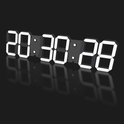 Large Digital Wall Clock 27'' with Remote Control,3D Led Clock Adjustable Brig...