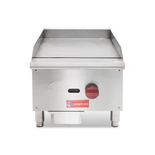 Commercial Gas Griddle, WESTLAKE 16" Countertop Griddle 1 Burner 30,000 BTU