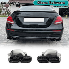 Glanz Schwarz Auspuffblende Endrohre Tailpipe Für Mercedes W213 E63AMG 2016-2020