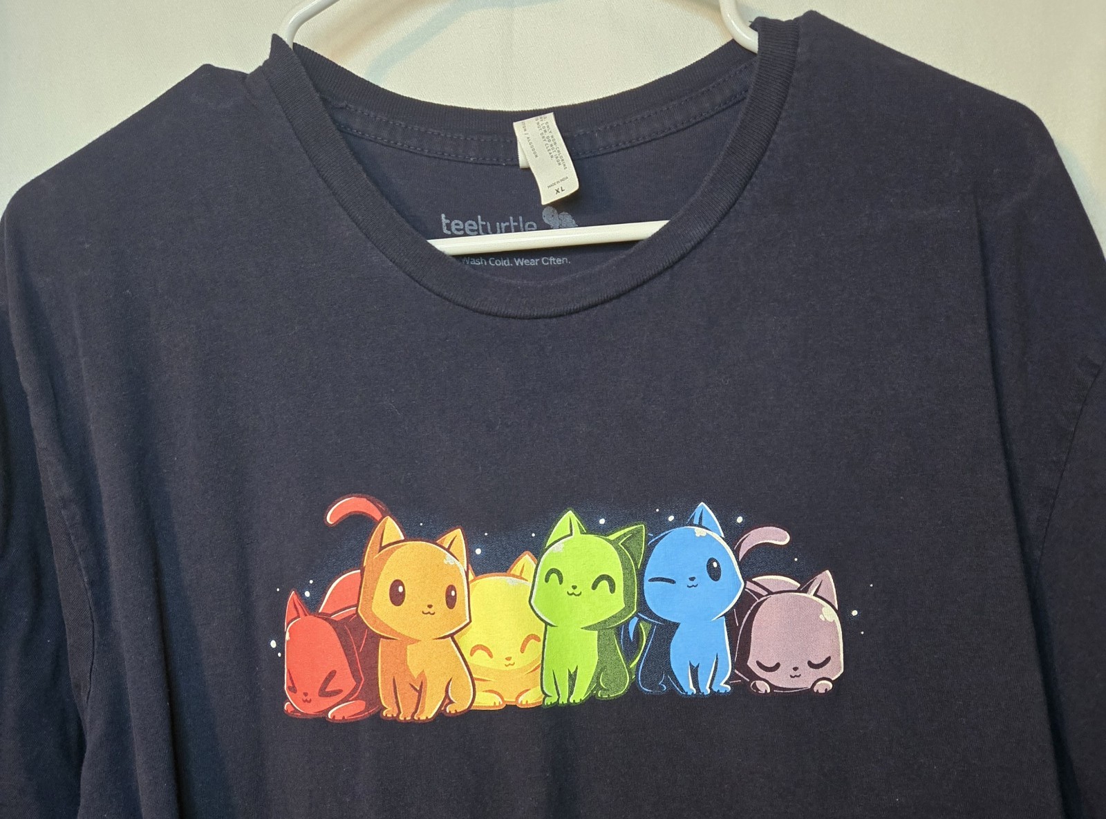 TeeTurtle Unisex Basic Crew Neck Rainbow Kittie F… - image 4