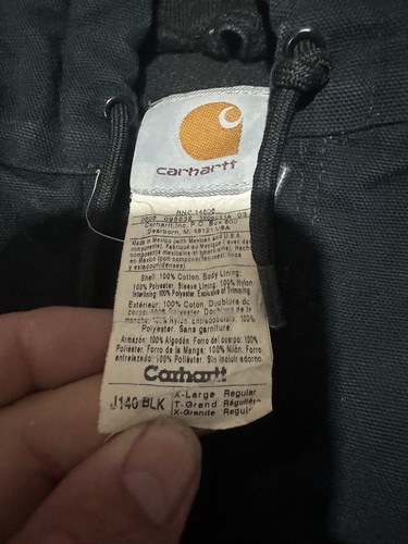 Vintage Carhartt J140 BLK Jacket Men’s XL Black Quilted Made In USA - Picture 3 of 14