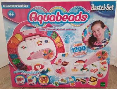 Aquabeads Bastel-Set Künsterkoffer mit über 1200 Perlen NEU & OVP Perlen Glitzer