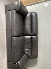 Leather Sofa 3 seater, 2 seater and poof price £150.00 for all 3 items
