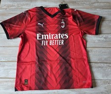 AC MILAN ITALY 2023 2024 HOME FOOTBALL SHIRT JERSEY Blank Back Size XL