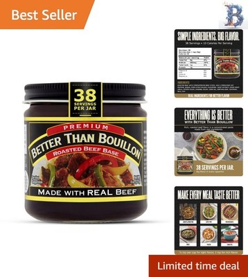 Rich Roasted Beef Base Paste, 8 oz - Perfect for Soups & Stews, 38 Servings