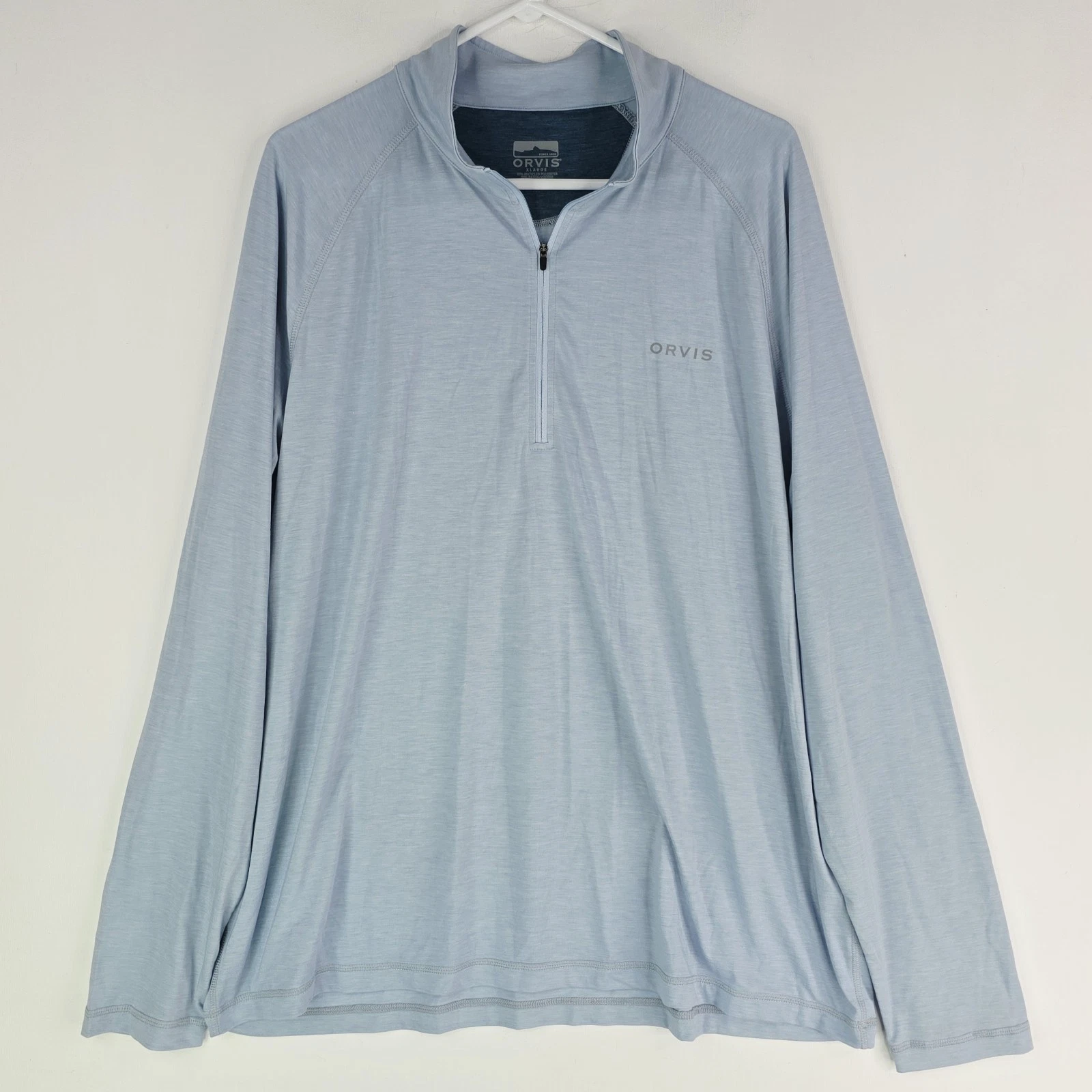Orvis DriCast 1/4 Zip Sun Protection Shirt Men XL Blue UPF 50 Quick Dry Fishing