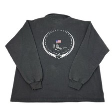 Vintage 2002 Harley Davidson 1/4 Zip Pullover Sweatshirt Willie Faded Black XXL