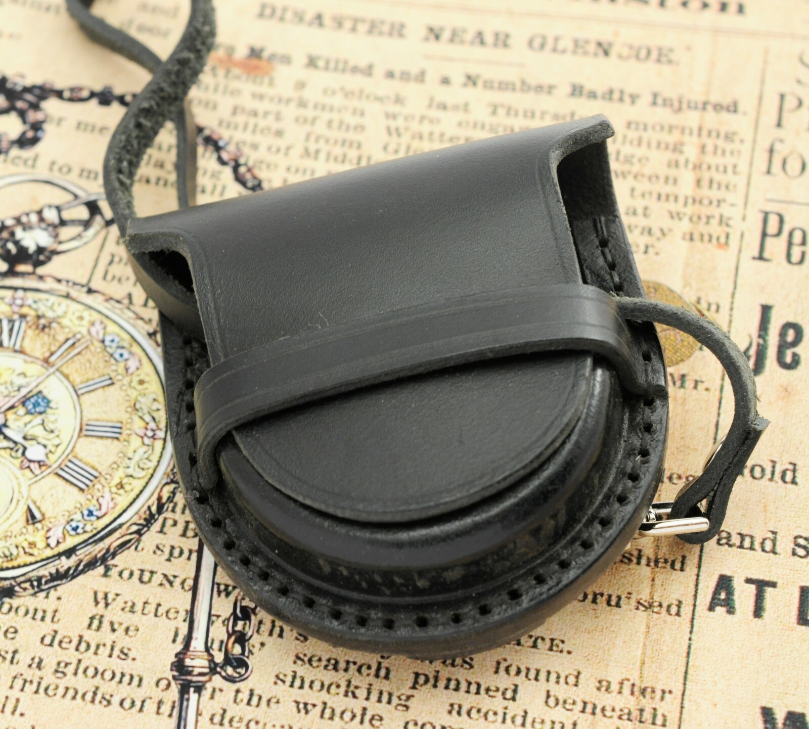STRAP NEW WWI WWII GENUINE LEATHER Pocket Watch belt POUCH BAG CASE 40