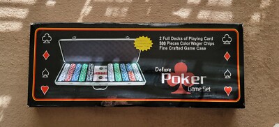 500pc Clay Deluxe Poker Game Set Chips New