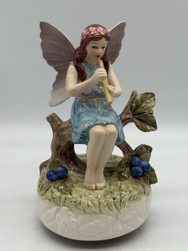 Vintage Otagiri Japan Porzellan musikalische Fee rotierende Figur schöner Träumer - Bild 3 von 10