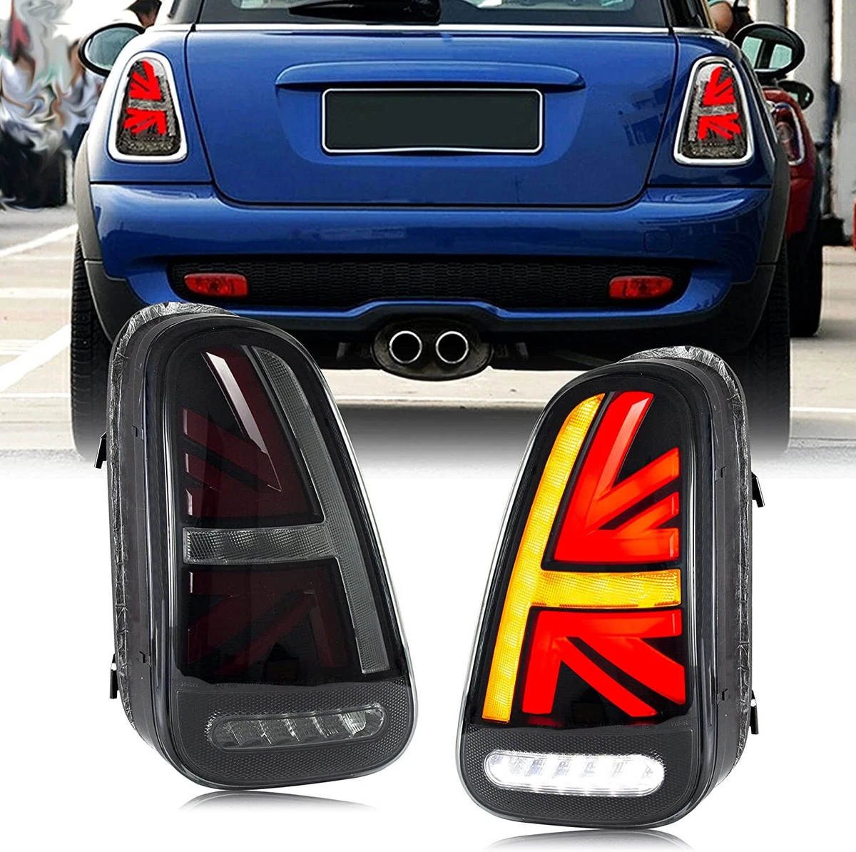 For 2002 2006 Mini Cooper R50 R52 R53 Sequential Rear Lamps Pair