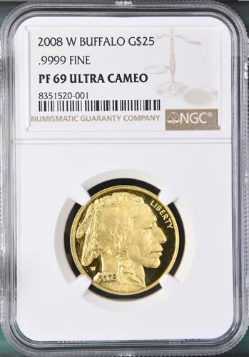 2008 W 1/2 Oz  $25 Gold American Buffalo Proof NGC PF69 Regular Standard Label