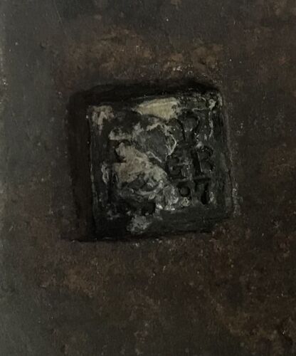 VINTAGE 4 LB POUND CAST IRON SHOP WEIGHT ENGLISH Stamped with a Crown and ER - Picture 7 of 9
