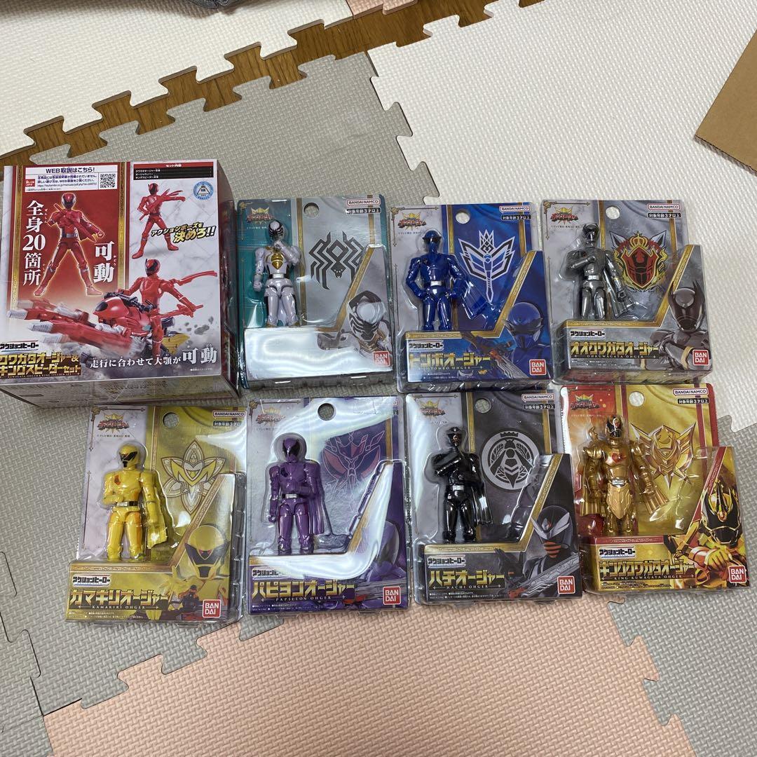 tamago様【2829】九尾彫り オパライト Power Rangers Ohsama Gattai King-Ohger action hero Figure 8set