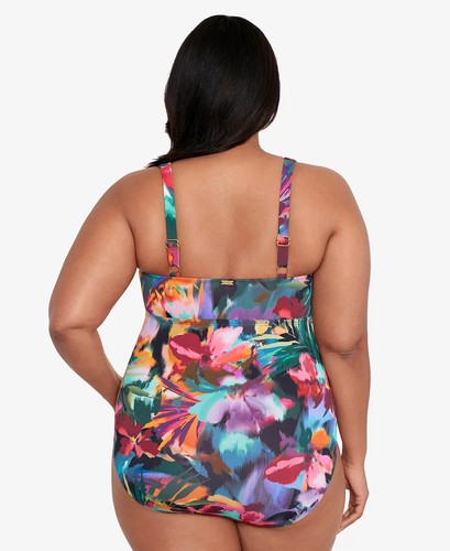 Lauren Ralph Lauren Women's Over the Shoulder Surplice One Piece Swimsuit - Picture 10 of 10
