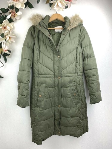 Army Green Hooded Parka Coat Size 