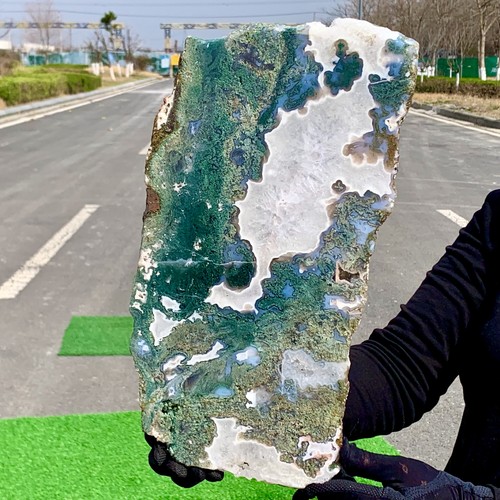 5.55LB Natural Moss agate slab Crystal Quartz Mineral Decorate Energy Healing - Picture 18 of 24