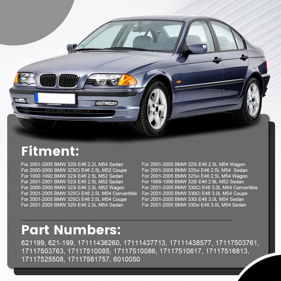 Conjunto de ventilador de radiador eléctrico para BMW 325Ci 621-199 2001 2002 2003 2004 2005 Foto 4 de 4