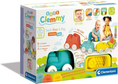 Clementoni 17424, Soft Clemmy Touch, Move & Play Sensory Train - Rad fehlt