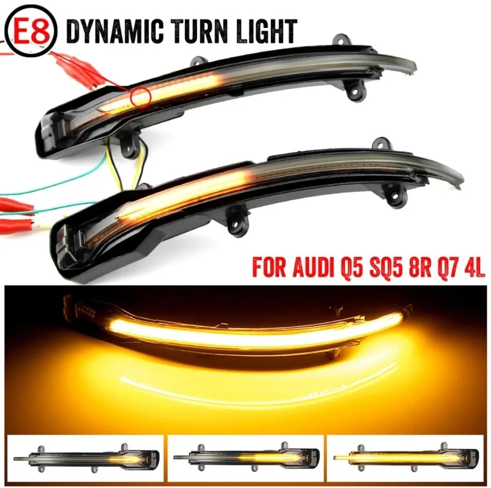 Clignotant LED Dynamique de Rétroviseur Pour Audi Q5 SQ5 8R Q7 SQ7 4L Défilement - Photo 1/3