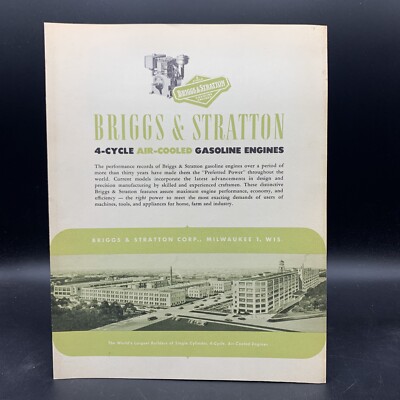 1940's-50's Briggs & Stratton Corporate Sales Brochure- Models WI