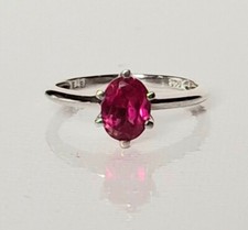 925 STERLING SILVER AND LAB-CREATED RUBY RING SIZE 8
