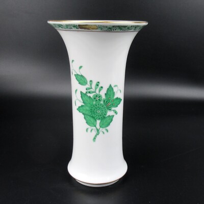 Herend Porzellan Vase Serie Apponyi grün Chinese Bouquet Green Hungary 17cm
