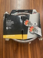 Eastman Washing Machine 6ft Hose Connectors (2 Pack) - Stainless Steel Hot/Cold