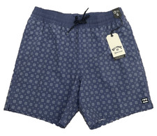 Billabong Layback Board Shorts Men's Small Blue Graphic All Over Print