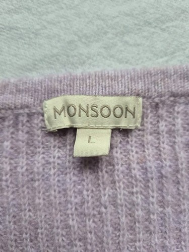 Monsoon Ribbed Soft Knit Faux Wrap Front Jumper Uk Large Autumn Winter Wardrobe - Picture 4 of 11