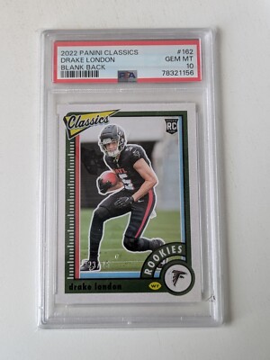 2022 Classics Rookie  #162 Drake London /25 BLANK BACK PSA 10 Falcons Pop 2 SSP