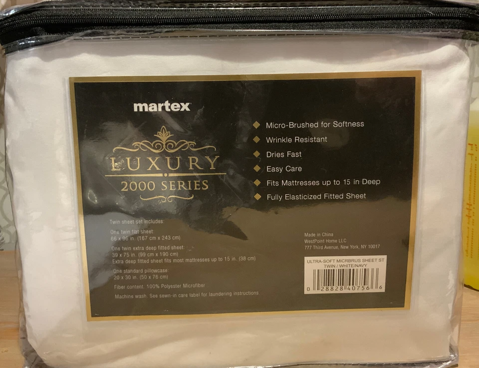 ❄️ MARTEX LUXURY 2000 SERIES ULTRA-SOFT MICROBRUSHED SHEET SET, TWIN🆕 - Image 3 of 3