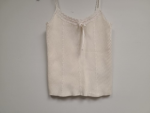 NWOT vintage PALPH LAUREN off white rib knit tank camisole size M - Picture 3 of 7