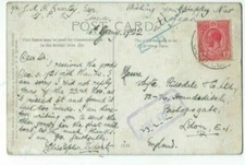 1922 Accra Gold Coast PPC to London England, 1d KGV Stamp