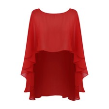 DE Damen Chiffon Poncho Schal Stola Elegant Umschlagtuch Bolero Jacke Cardigan 