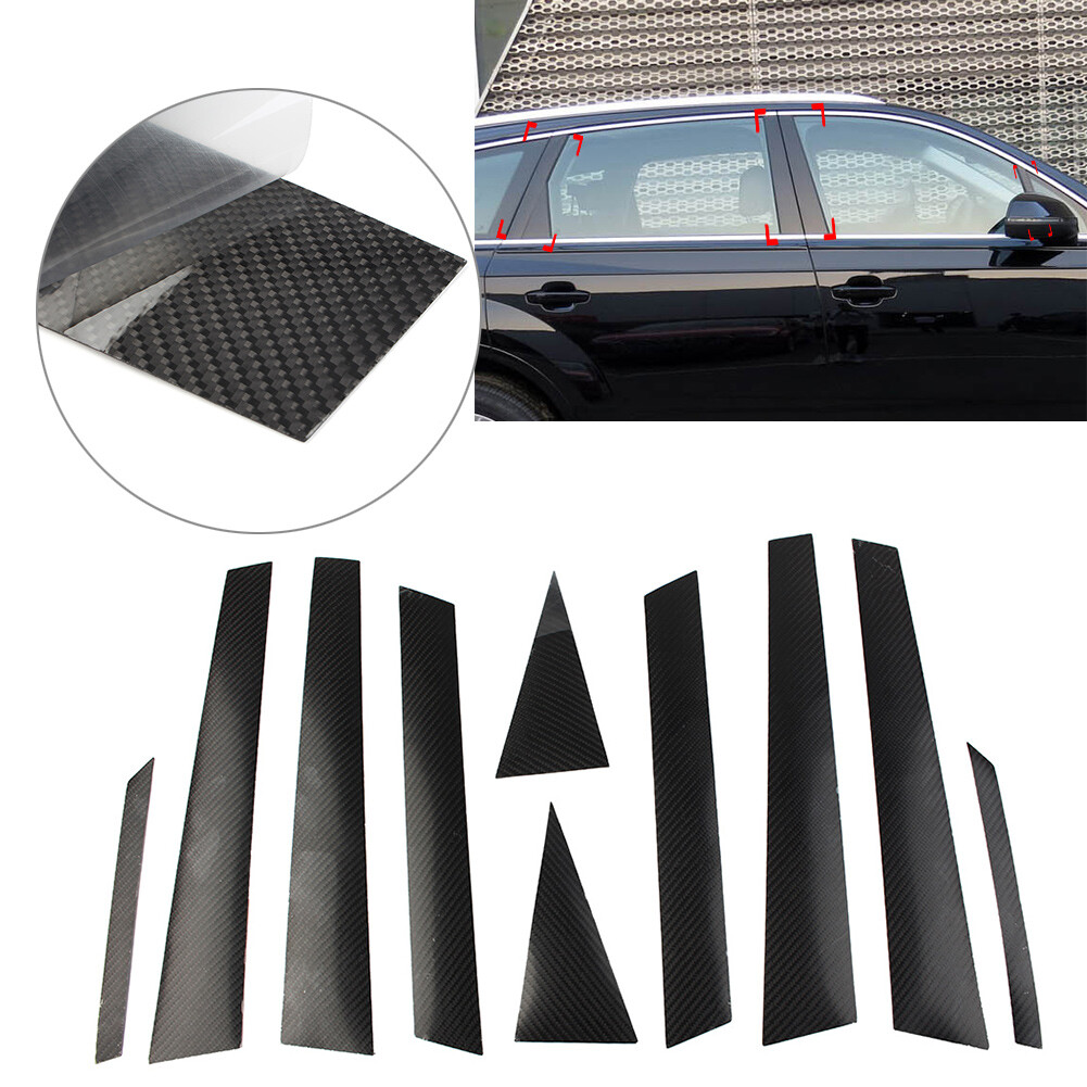 10 Pc Car Exterior Door Window B Pillar Post Cover Trim For Audi Q7 SQ7 4M 16-19